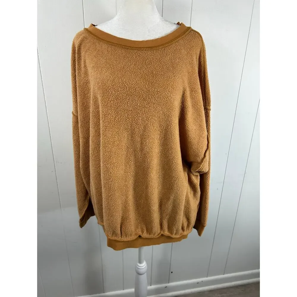 Free People Intimately Free Kelly Loungewear Sweatshirt Cognac Size M